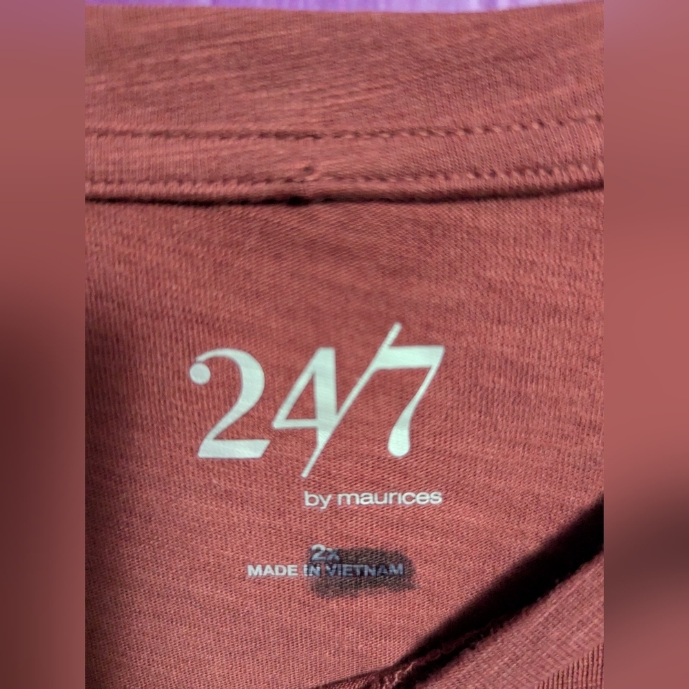 NWOT 24/7 By Maurices Copper Brown Gold Pumpkin Crewneck Tee 2X 18 20 - Picture 3 of 4